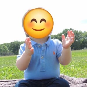 Ralph Lauren Blue Polo Baby Onesie